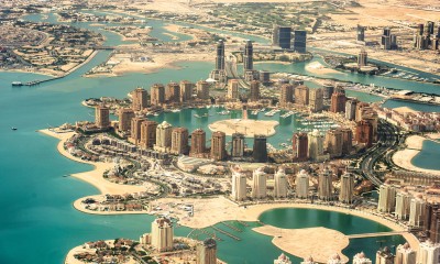 The Pearl of Doha in Qatar aerial view