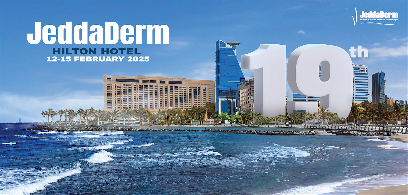 The 19th JeddaDerm Conference, scheduled for February 12-15, 2025, is a renowned convention for dermatologists and cosmeticians in the area.