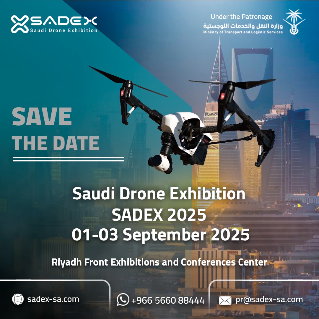 The Saudi Drone Exhibition, or SADEX, will take place at the Riyadh Front Exhibitions and Conferences Centre from September 1–3, 2025.